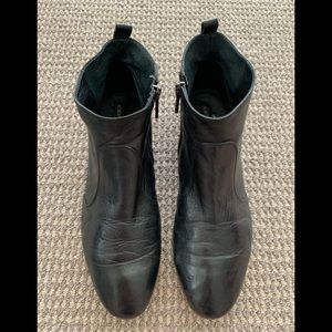 Alberto Fermani Leather Ankle Boots-Black